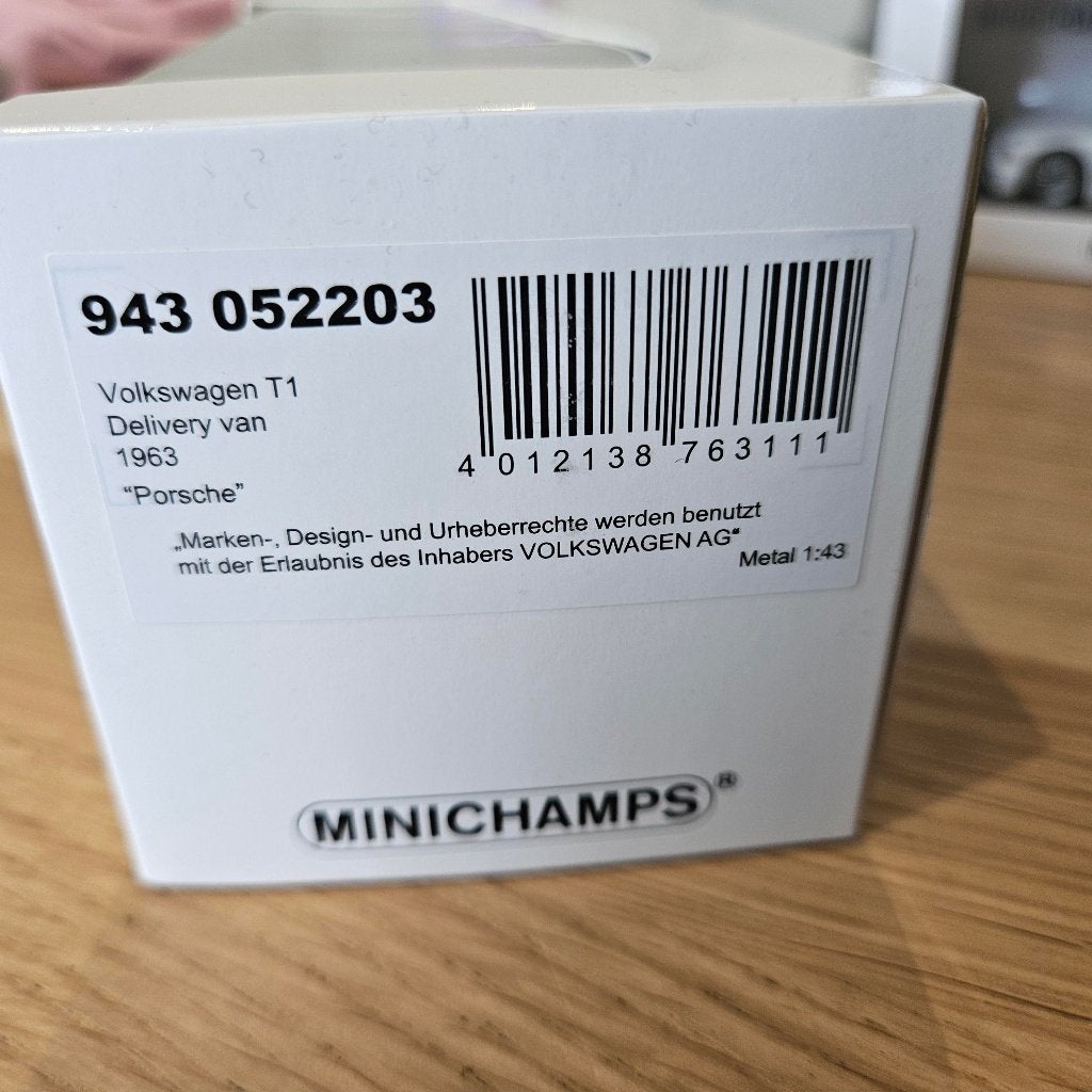Minichamps VW T1 Delivery van 1963 Porsche 1/43, Enlèvement ou Envoi, Neuf, Voiture, MiniChamps