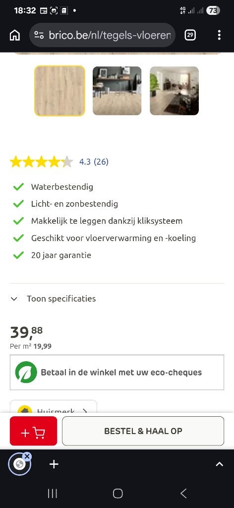 Laminaat, Ophalen, 50 tot 150 cm, Nieuw, 5 tot 10 m²