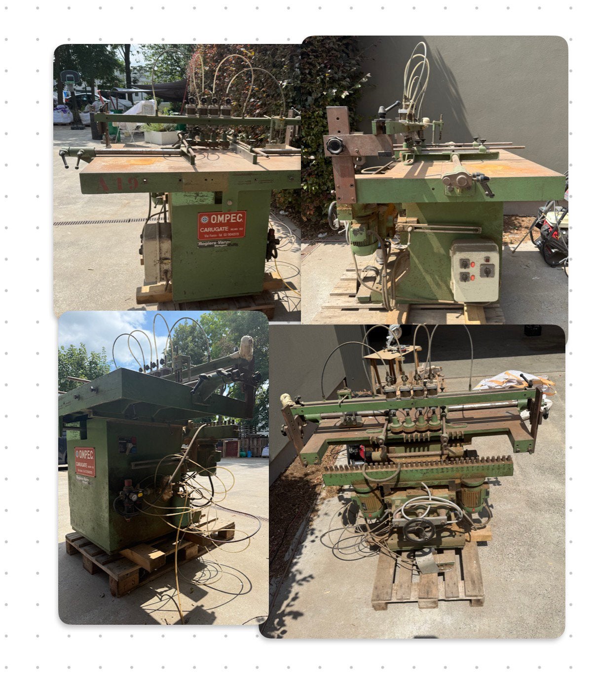 OMPEC Carugate meervoudige boor-/deuvelboormachine – €850, Ophalen, Gebruikt