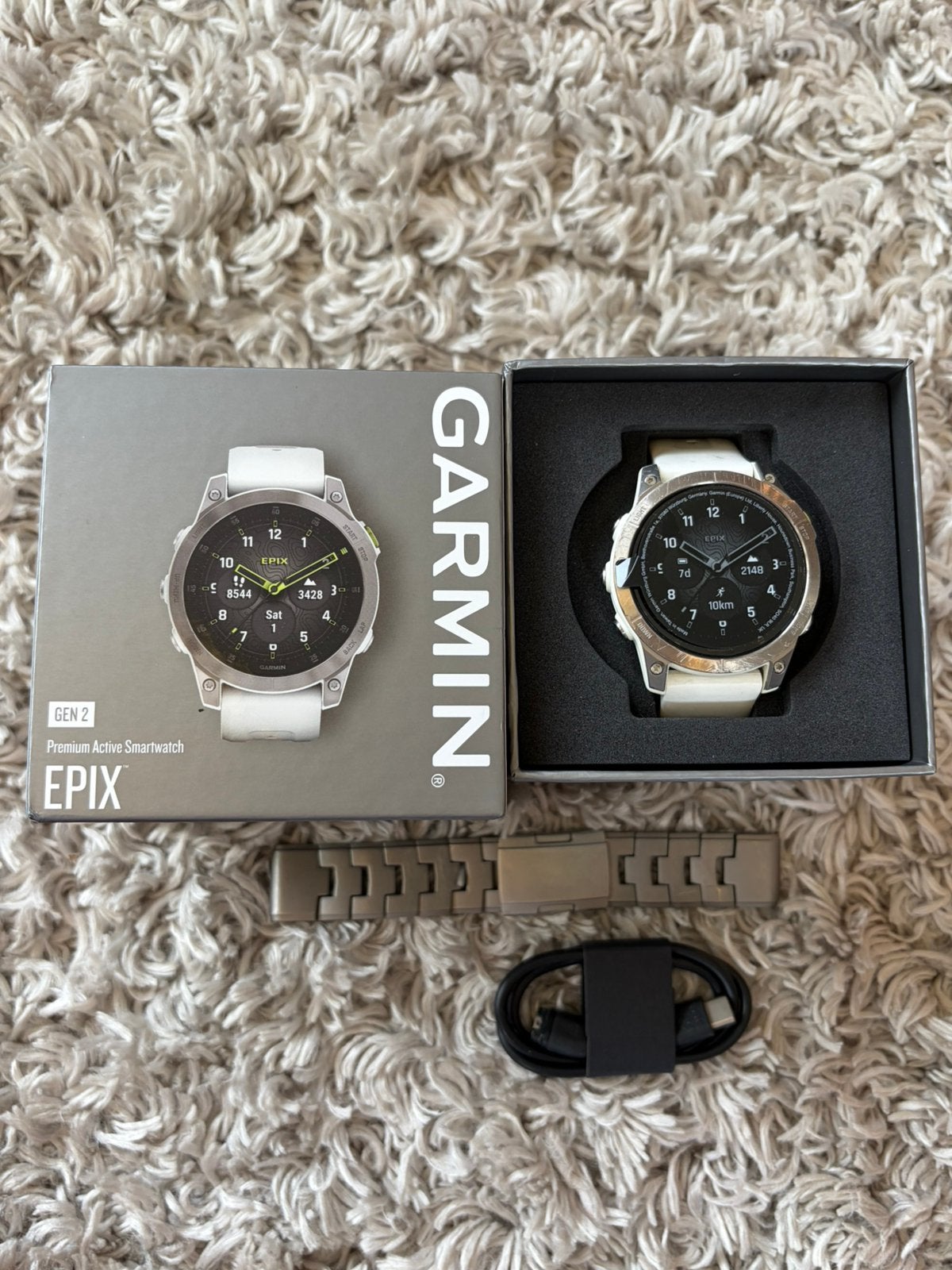 Sporthorloge - Garmin Epix Gen 2 - Zilver/Zilver, Ophalen of Verzenden, Conditie, Zo goed als nieuw, Zilver