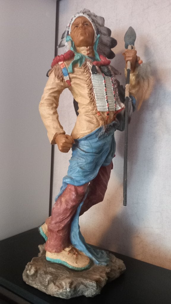 Statue décorative d'un guerrier indien en résine coulée, Enlèvement ou Envoi