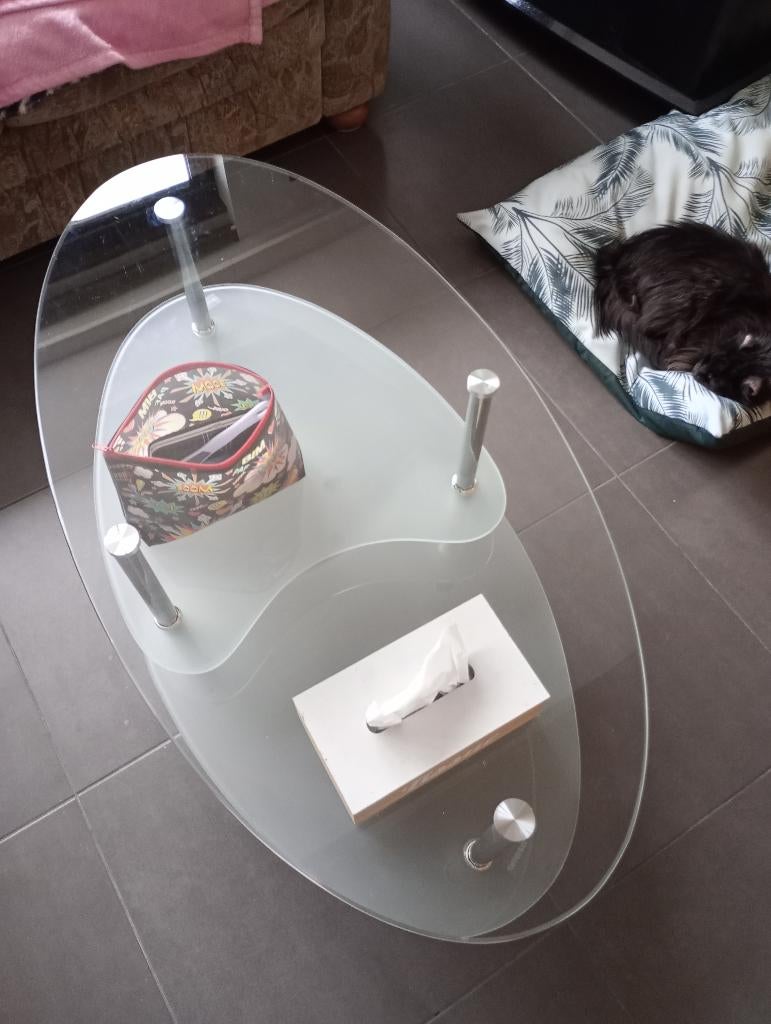 Salontafel - getemperd glas, Ophalen, Minder dan 50 cm, 50 tot 100 cm, Klassiek