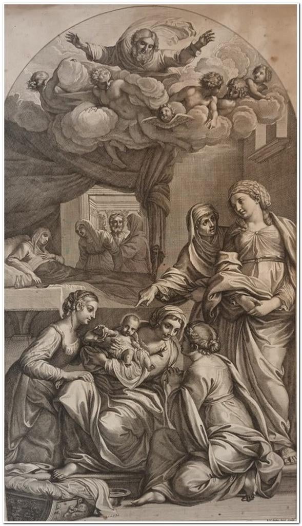 Kopergravure van Robert van Audenaerde naar A. Carracci, Enlèvement, Gravure