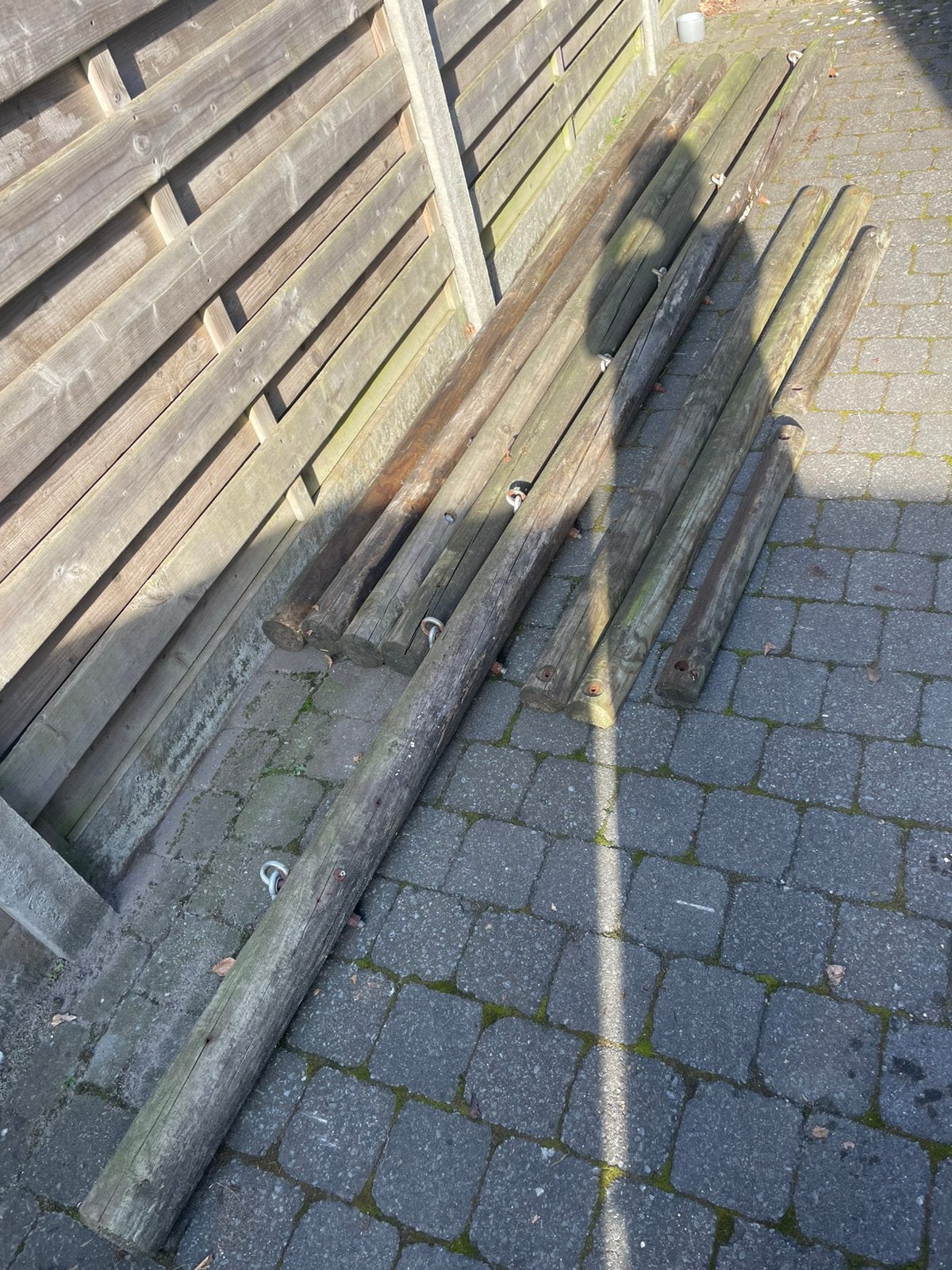 Houten palen, Ophalen, Gebruikt, Palen