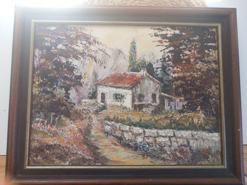 Tableau Huile sur toile "Mas de Provence" - Roger Godart, Enlèvement ou Envoi, Peinture à l'huile, Paysage, Toile