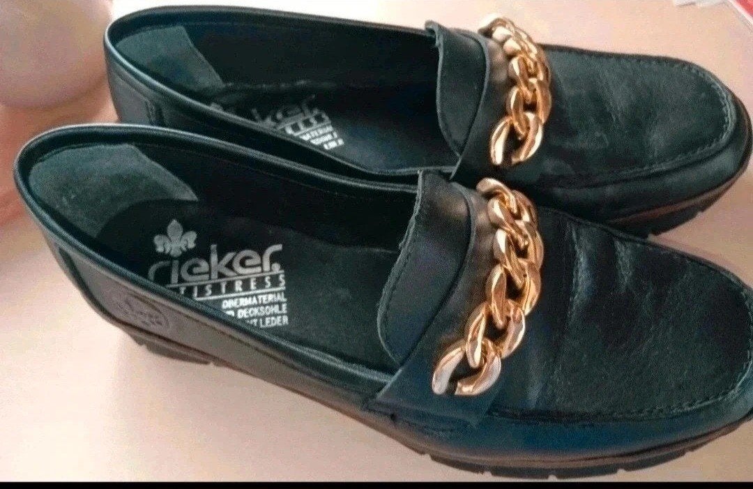 nieuw Rieker dames moccassins maat met 38, Neuf, Enlèvement ou Envoi, Sabots, Noir
