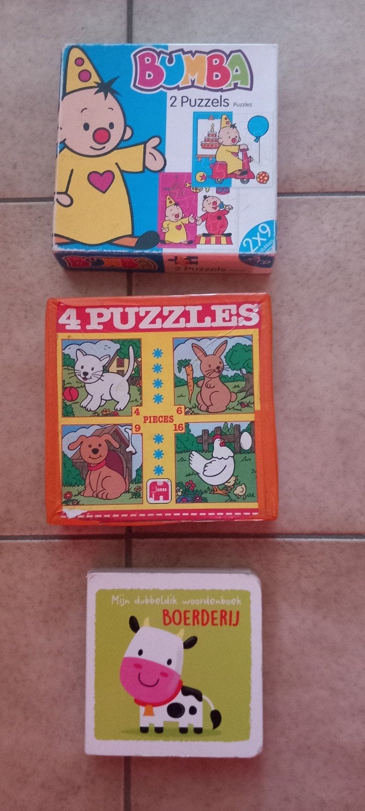 Boerderij Mijn dubbeldik woordenboek, puzzels Bumba en Jumbo, Kinderen en Baby's, Ophalen of Verzenden, Zo goed als nieuw, Overige typen