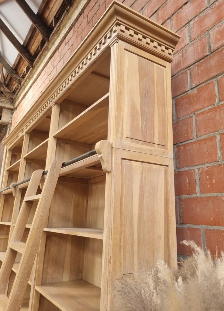 Eiken boekenkast/bibliotheekkast GRATIS LEVERING, Huis en Inrichting, Kasten | Boekenkasten, Ophalen, Met deur(en), 200 cm of meer
