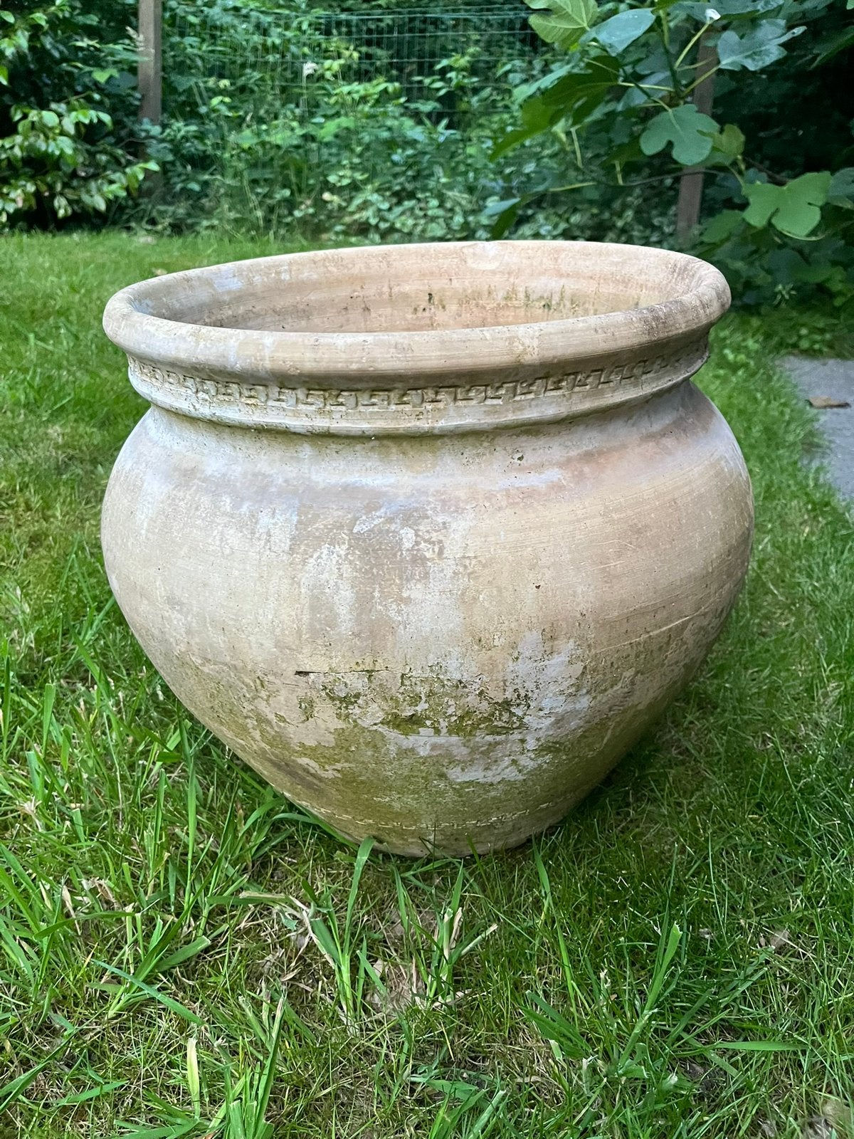 Oude bleke terraspot, Jardin & Terrasse, Pots de fleurs, Enlèvement, Comme neuf