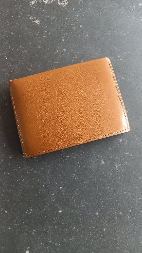 Porte-cartes DELVAUX Déclic Corvette Tangerine, Neuf, Autres marques, Cuir, Brun
