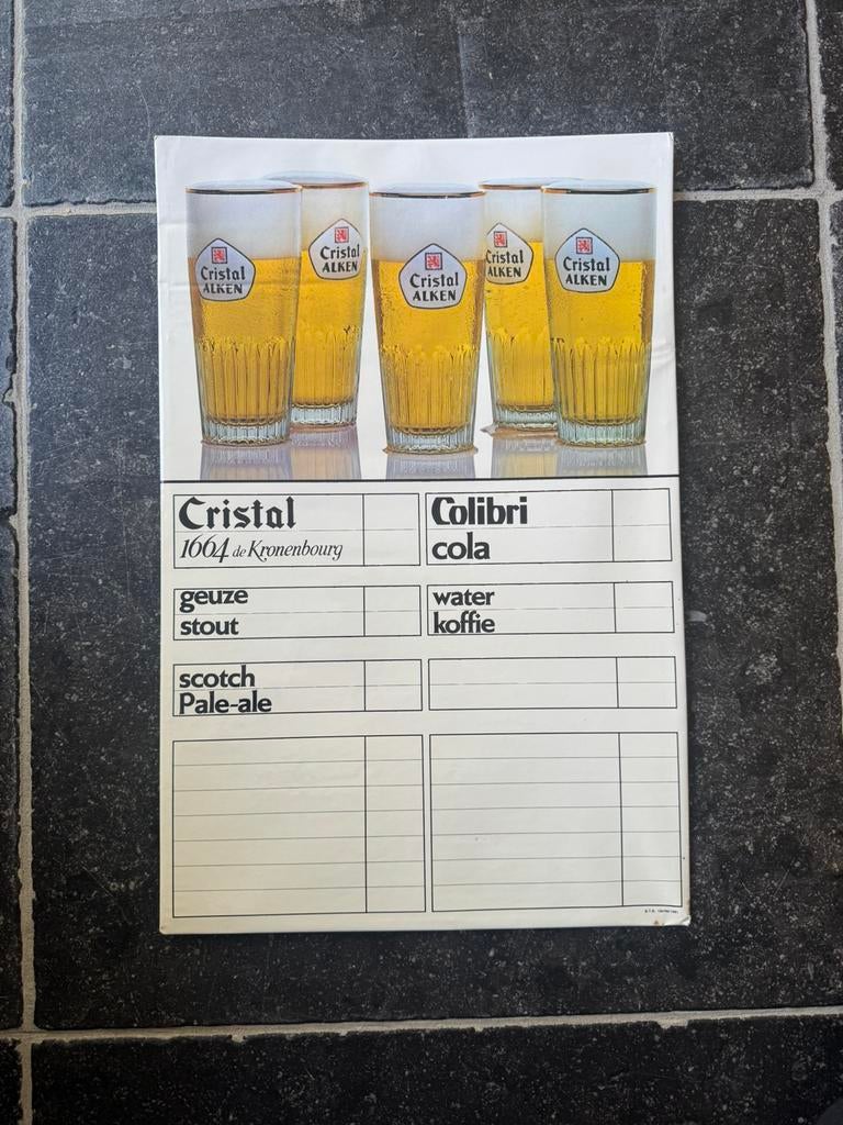 Menukaart Cristal Alken, Ophalen, Zo goed als nieuw, Gebruiksvoorwerp
