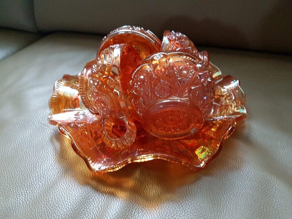 Prachtig antiek kristallen sierstuk / sierservies, Antiek en Kunst, Ophalen