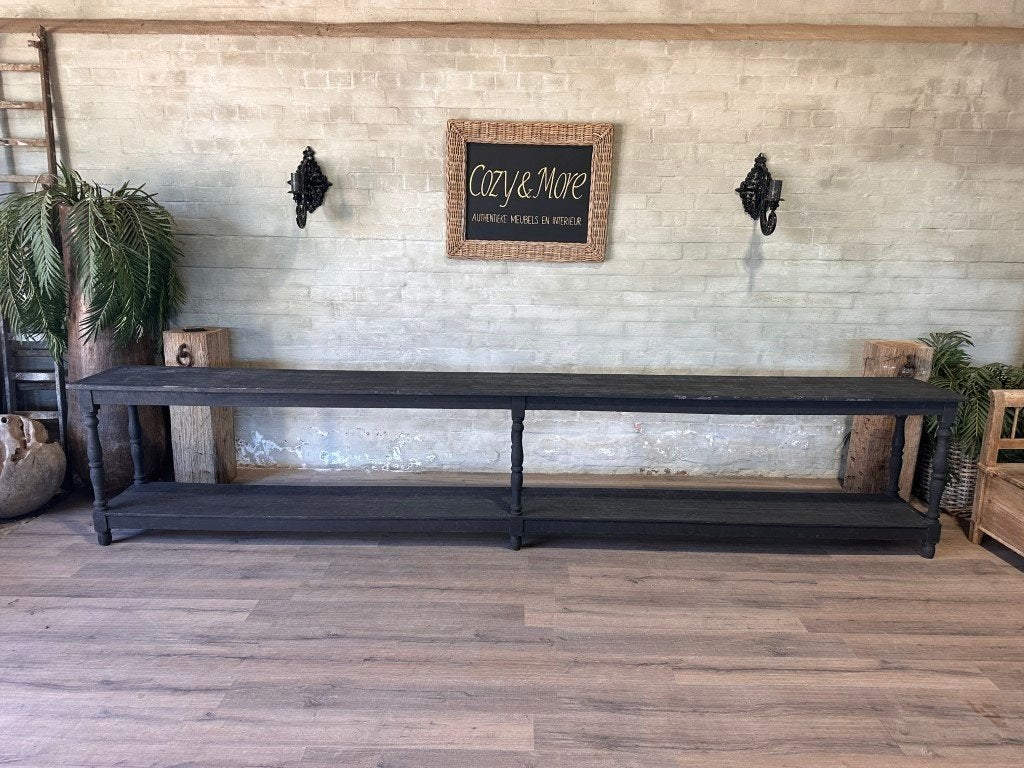 Uniek sidetable van 4,5 meter lang, Huis en Inrichting, Eikenhout, ., 200 cm of meer, Ophalen of Verzenden