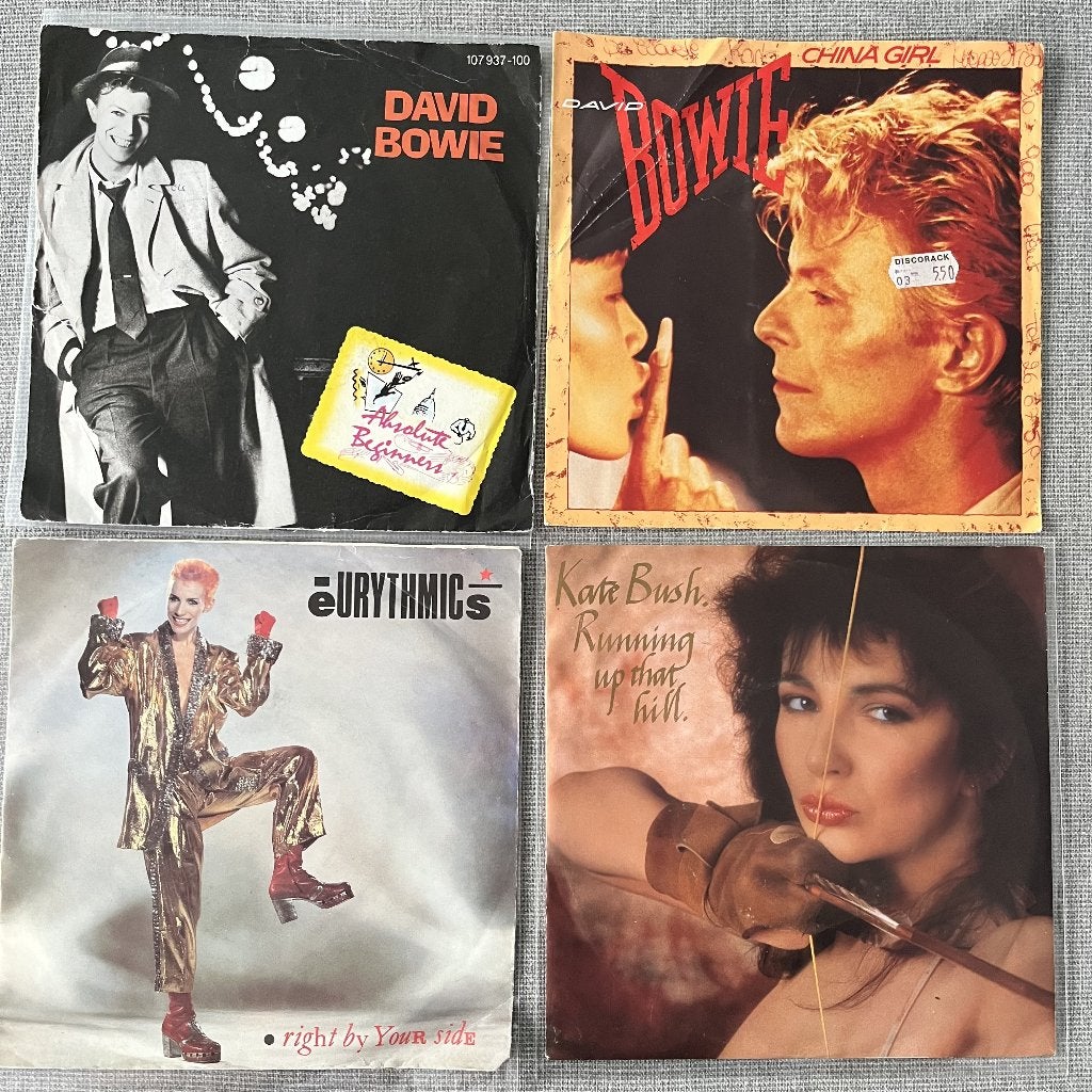 lot - 20 singles - 80's - Kate Bush, Bowie, Queen, Ophalen of Verzenden, Gebruikt, 7 inch, Pop