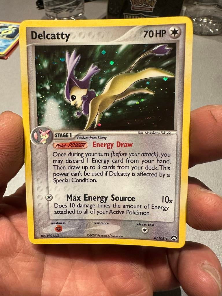 Pokémon Delcatty 8/108 Ex Power Keepers Holo Rare, Ophalen of Verzenden, Zo goed als nieuw, Losse kaart