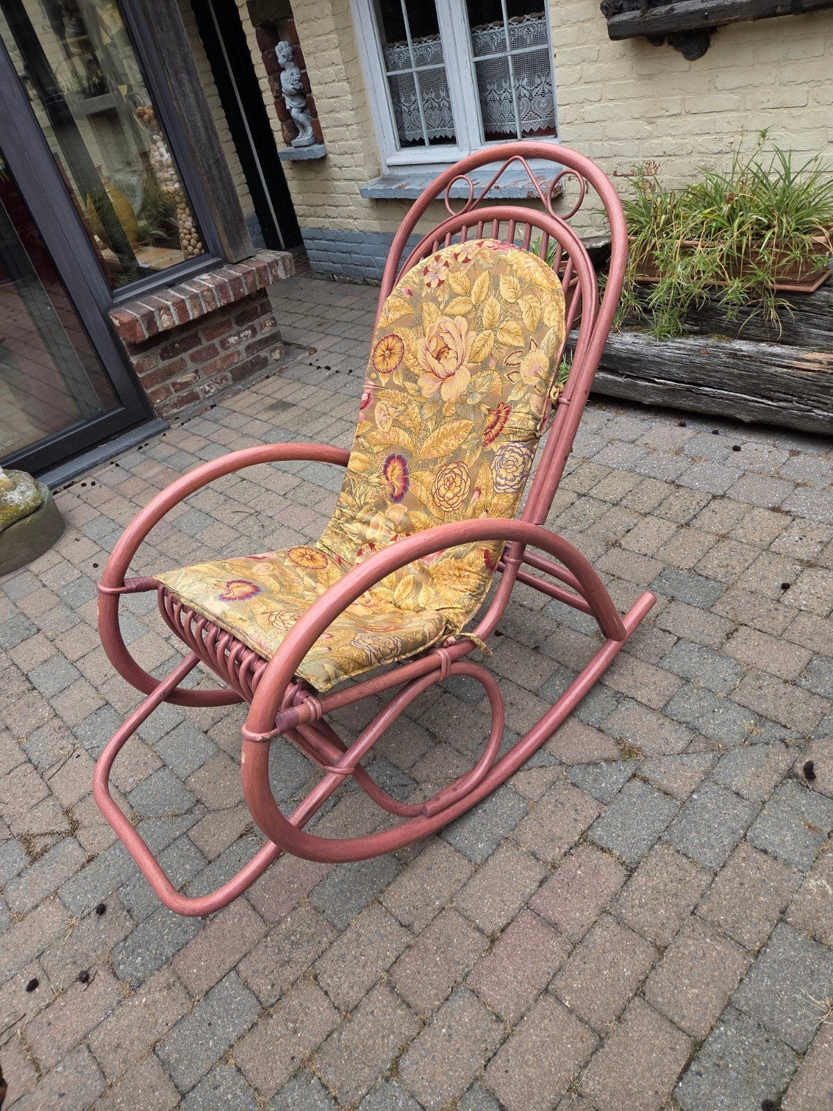 Roze rotan schommelstoel voor volwassenen, Ophalen