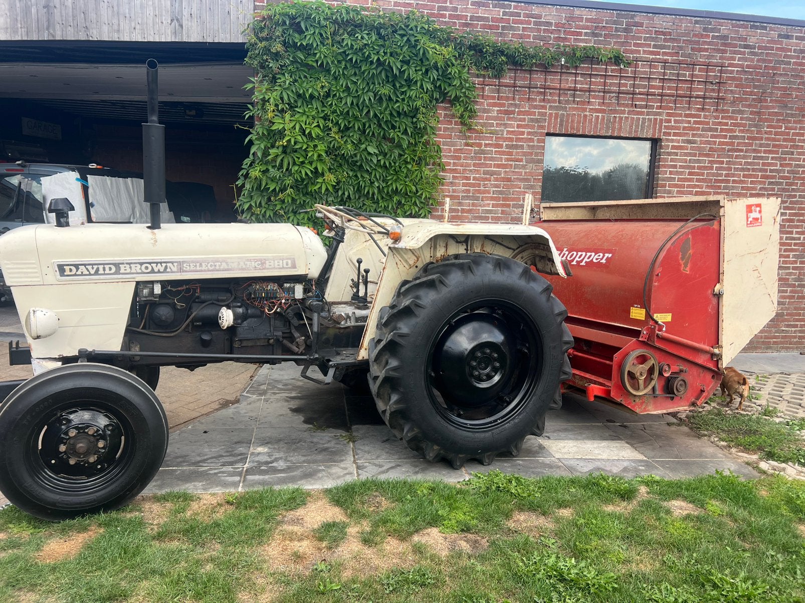 Tractor met klepelmaaier/opvangbak, Articles professionnels, Enlèvement, Autres marques