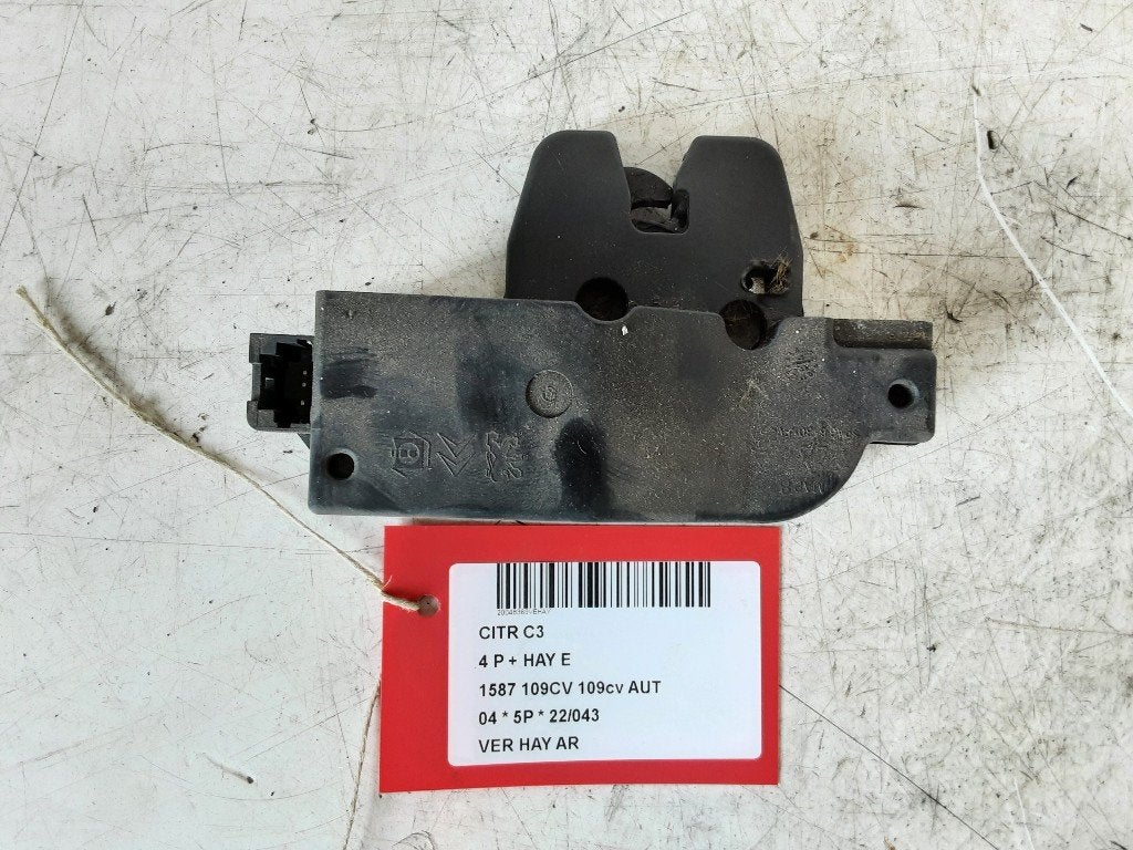 SERRURE COFFRE Citroën C3 (FC / FL / FT) (9646091580), Citroën, Kontakt-citroen@citroen.com, Haillon arrière, Utilisé