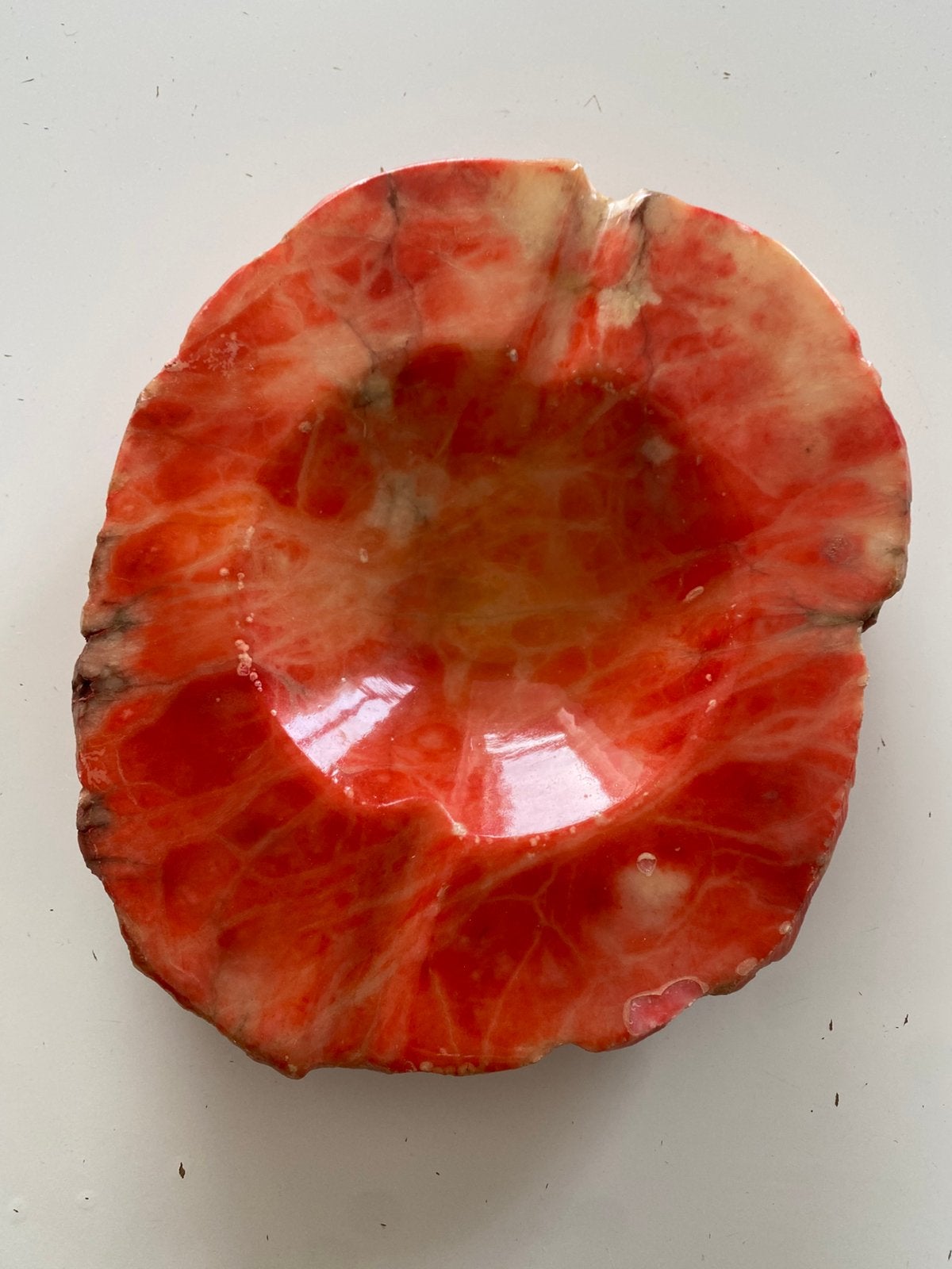 Asbak van oranje albast, Antiek en Kunst, Ophalen of Verzenden