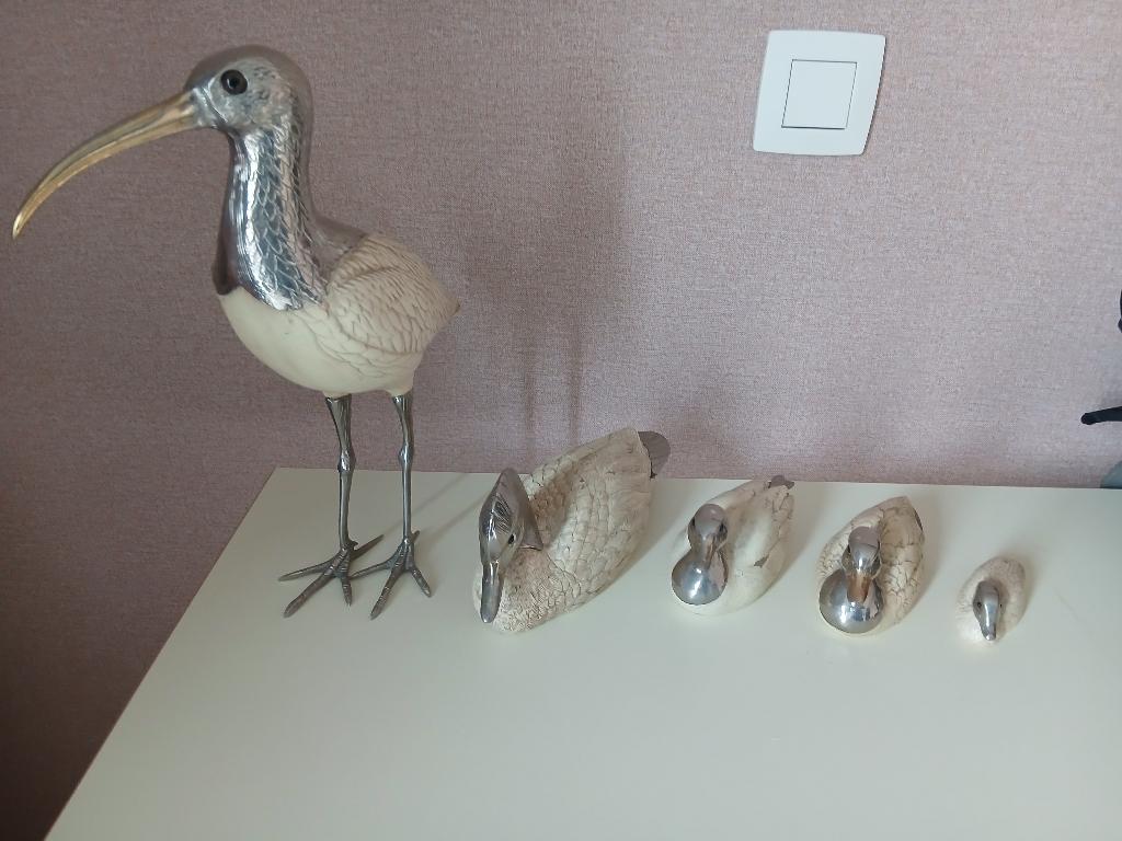 Set vogelsculpturen Elli Malevolti, Antiek en Kunst, Kunst | Beelden en Houtsnijwerken, Ophalen, Metaal