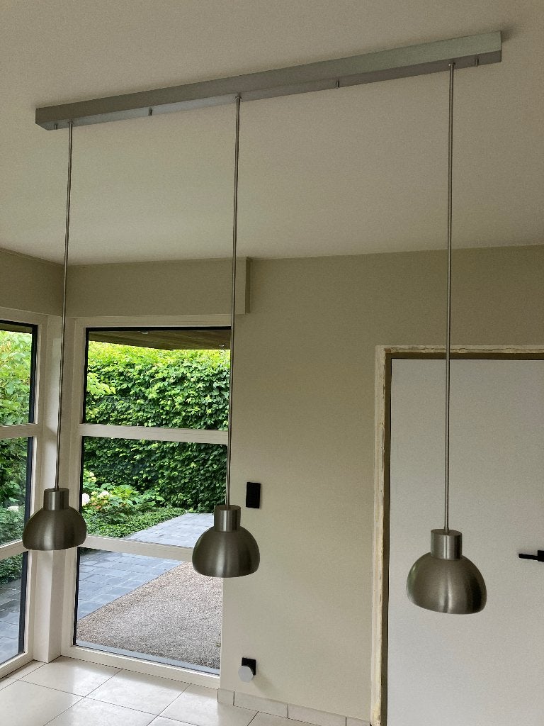 Hanglamp pendel alu geborsteld, Enlèvement, Utilisé, Modern, 75 cm ou plus