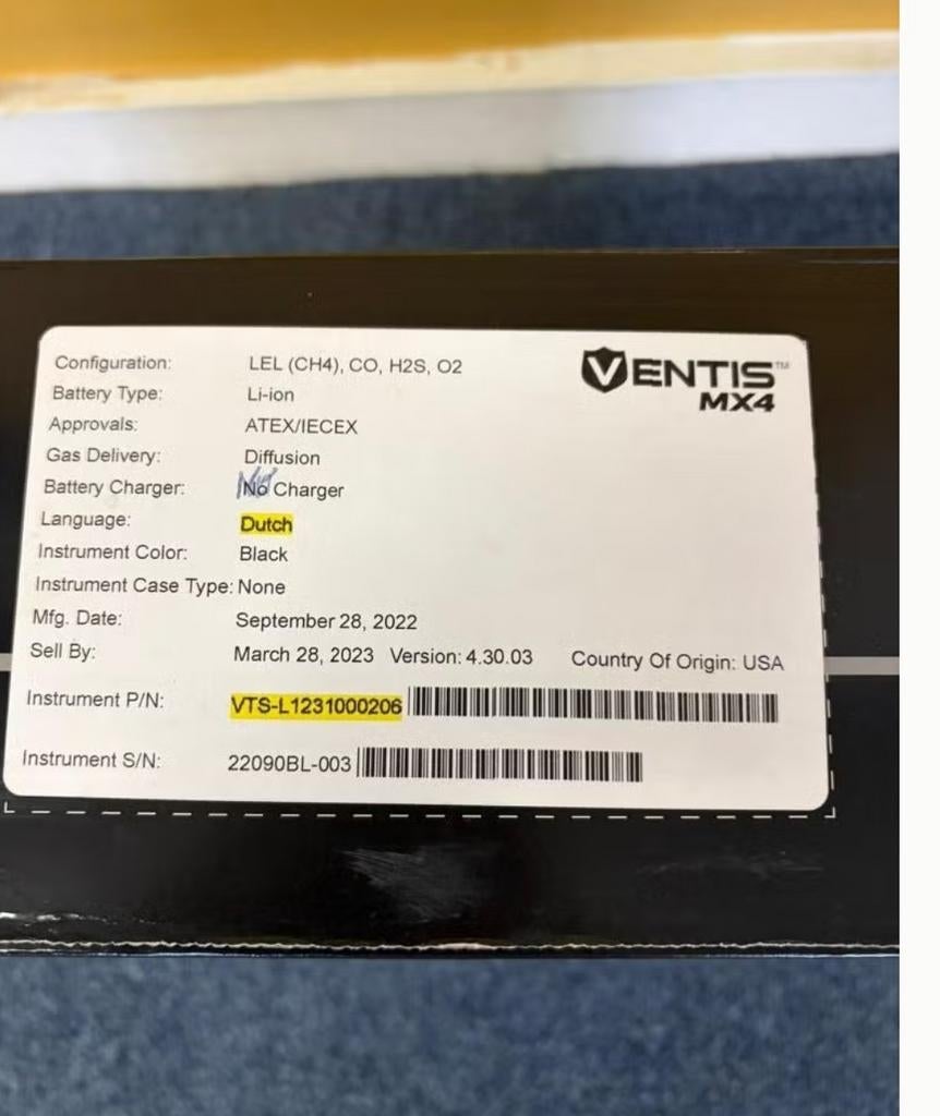 Ventis multi gasdetector, Ophalen