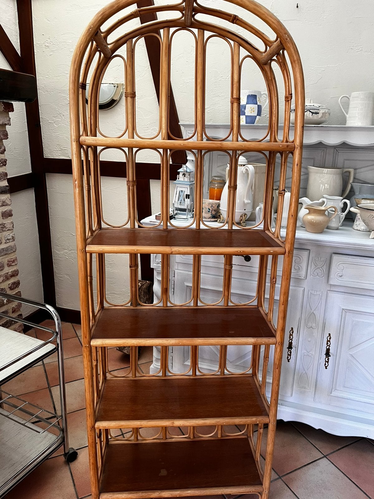 Vintage Rotan boogkast, Ophalen