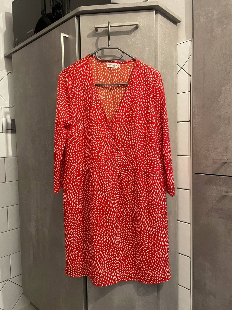 ORANJE WITTE ELEGANTE JURK VOOR HET NIEUWE SEIZOEN S/M, SEASON, Overige kleuren, Nieuw, Ophalen of Verzenden