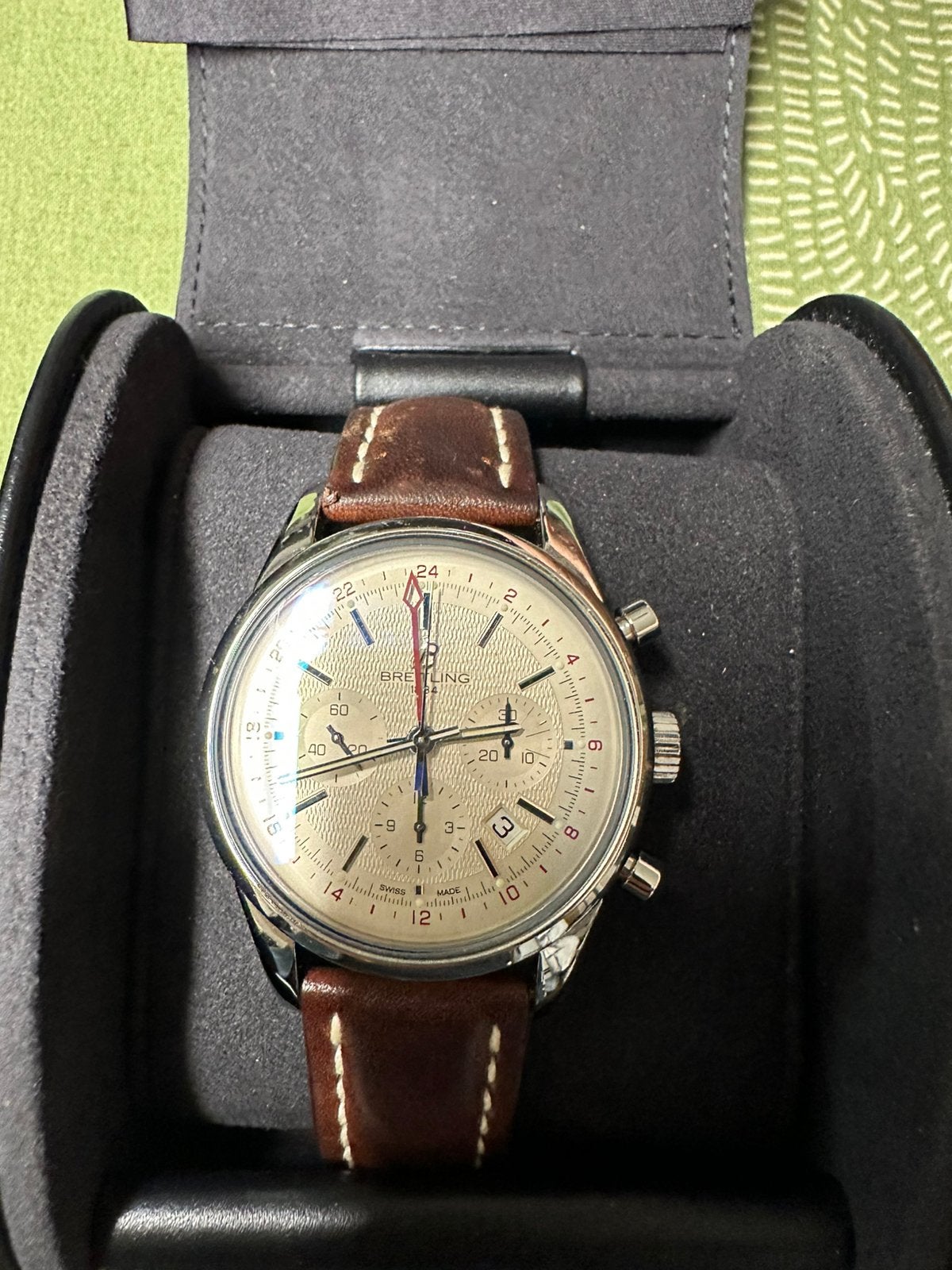 Breitling chronograaf GMT, Handtassen en Accessoires, Horloges | Antiek, Ophalen, Breitling