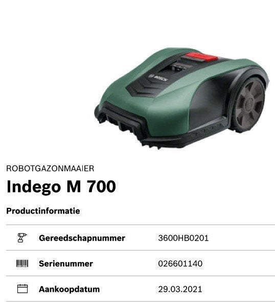 robot grasmaaier Bosch M700, Tuin en Terras, Ophalen, Gebruikt, Minder dan 20 cm, Bosch