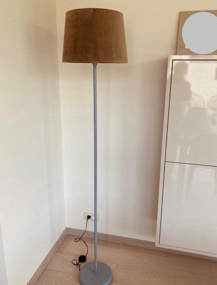 Staande lamp met velours kap180 cm, Ophalen, E27 (groot), Zo goed als nieuw, Metaal
