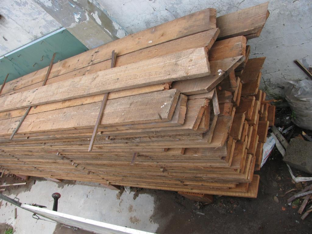 planken douglas, Doe-het-zelf en Bouw, Hout en Planken, Ophalen, Gebruikt, 25 tot 50 mm, Plank