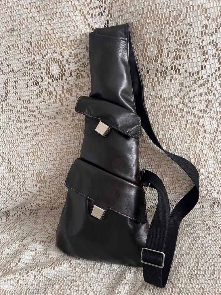 DELVAUX tas model The Thirty-four zwart, Ophalen of Verzenden, Zo goed als nieuw, Zwart, Leer