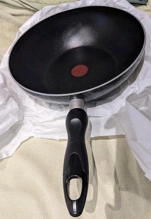 Poêle à wok - 28cm diamètre Tefal - pour taques électriques., Enlèvement ou Envoi, Utilisé, Wok