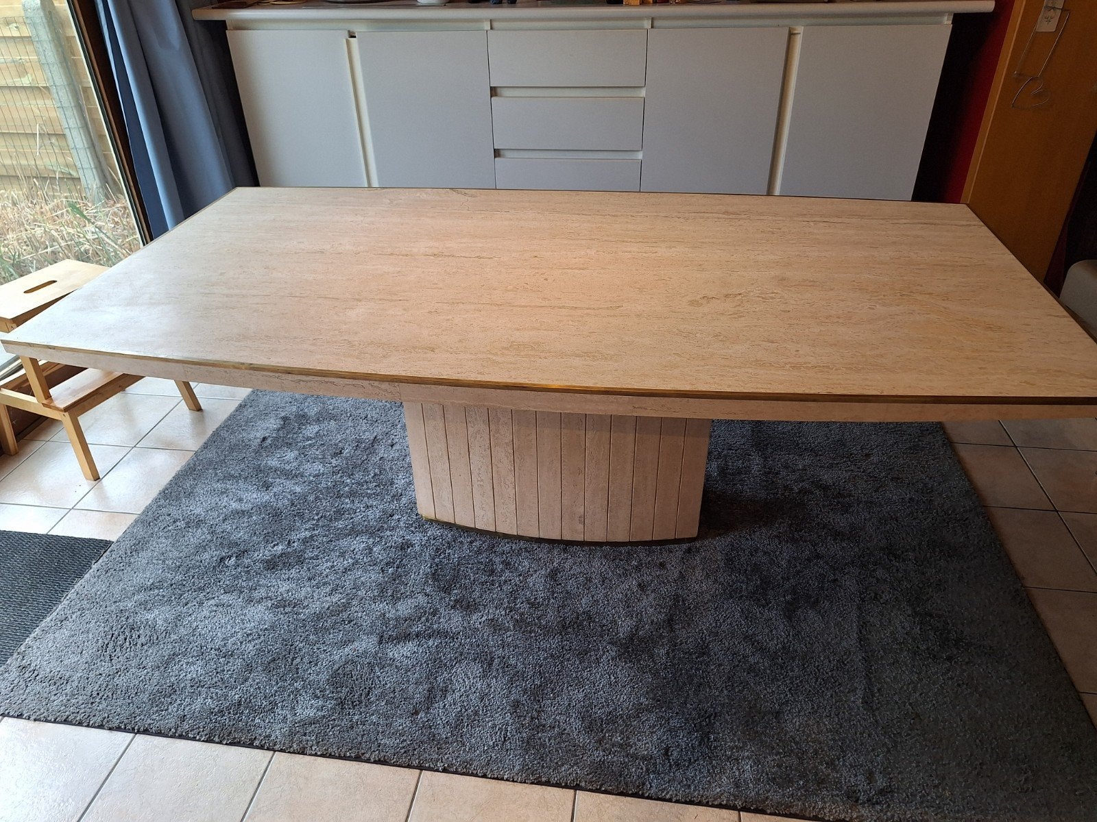 willy rizzo design travertin eettafel, Huis en Inrichting, Ophalen