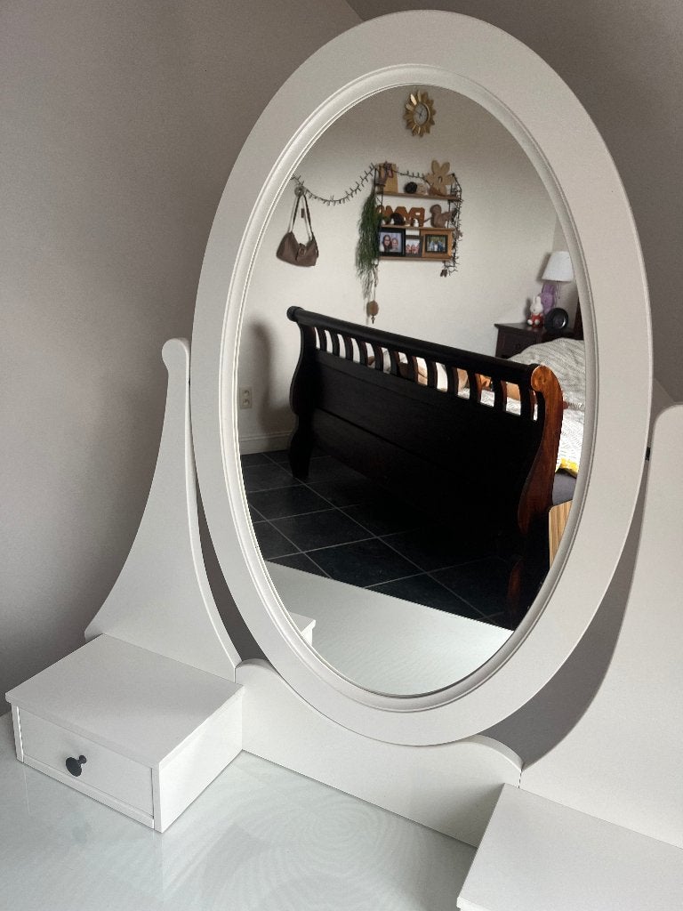 WC et coiffeuse IKEA HEMNES blancs avec miroir, Maison & Meubles, Tijdloos romantisch, Comme neuf, 50 à 100 cm, Bois