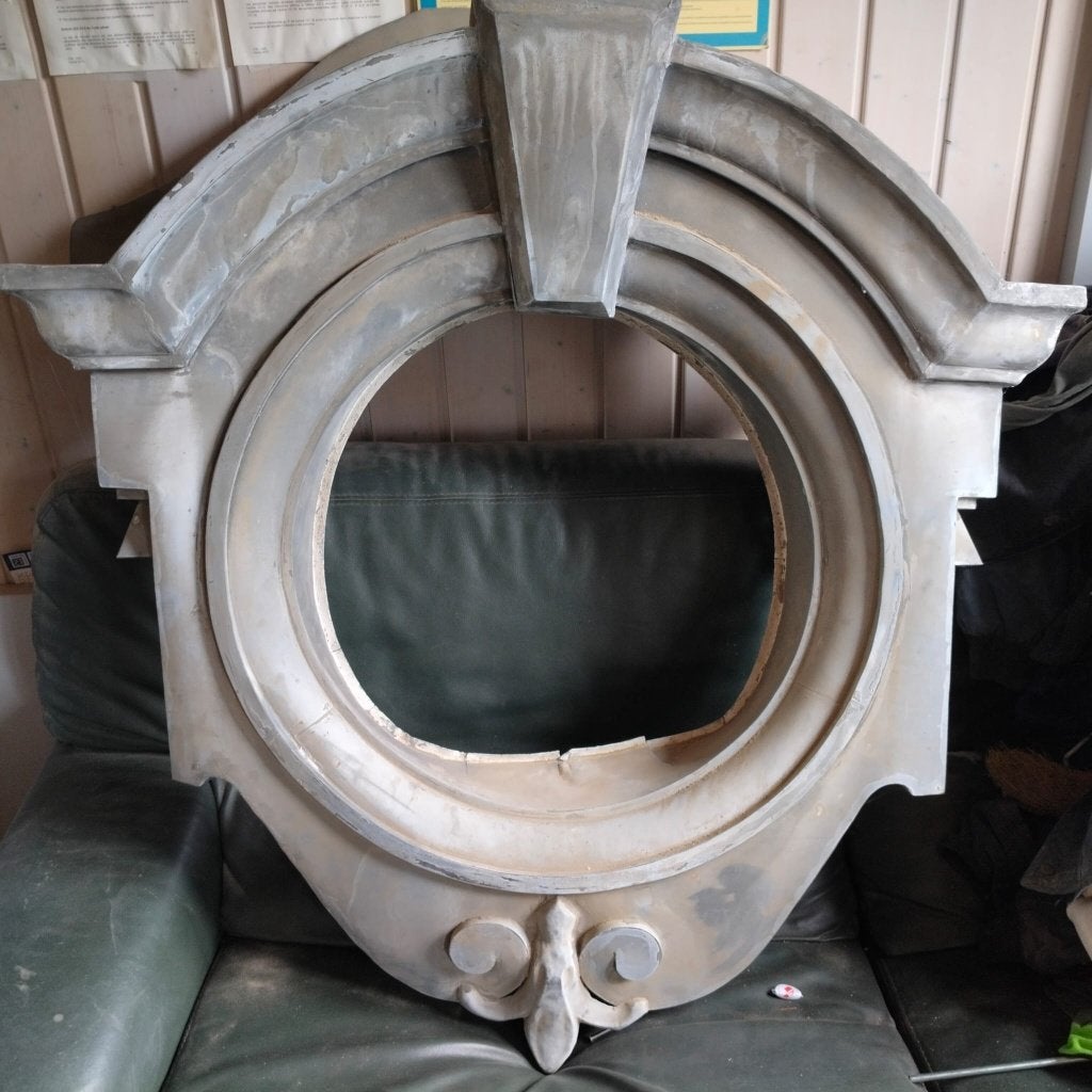 Oeil de boeuf en zinc ancien - bon état, Tuin en Terras, Tuinwanddecoratie, Ophalen, Gebruikt