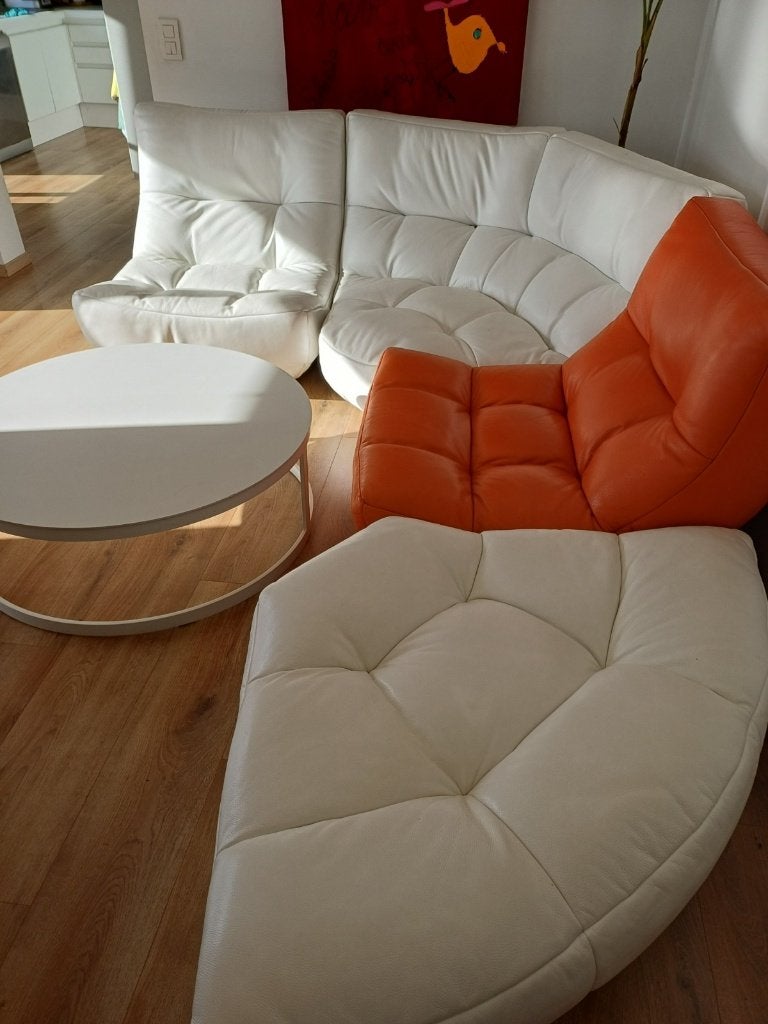 Zetel, Huis en Inrichting, Ophalen, Leer, Zo goed als nieuw, Modern