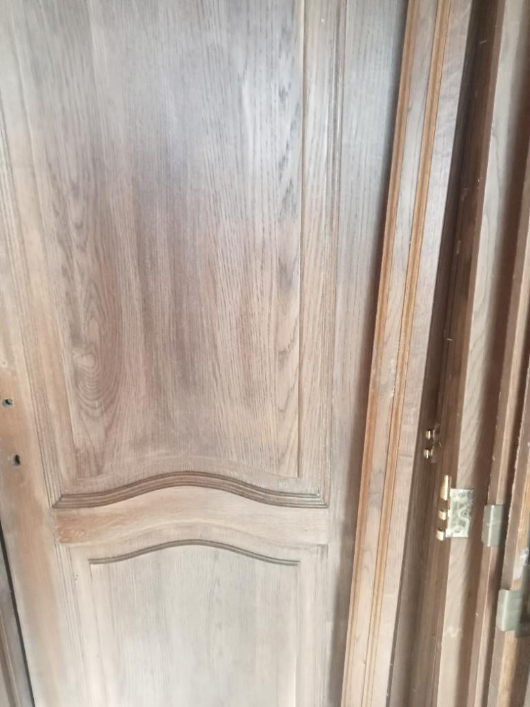 Eiken binnendeuren, Doe-het-zelf en Bouw, Deuren en Vliegenramen, Gebruikt, Binnendeur, 200 tot 215 cm, 80 tot 100 cm, Glas, Hout