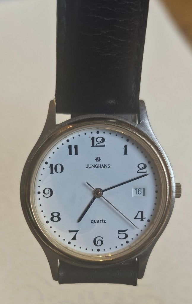 Montre  Junghans Vintage Homme Quartz Date 41/1128 (MW127), Enlèvement ou Envoi