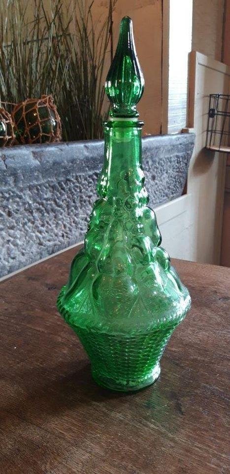Empoli karaf fruitbasket smaragdgroen, Antiek en Kunst, Ophalen of Verzenden