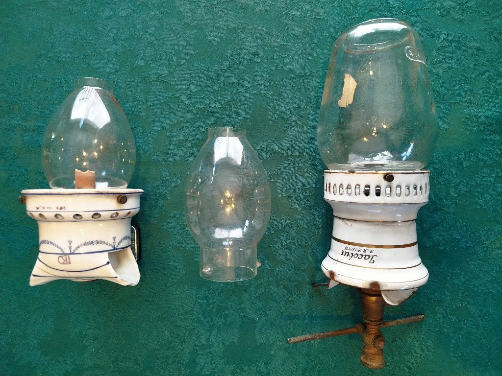 Brûleurs globes à gaz anciens Jacobus verre Chalwyn vintage, Enlèvement
