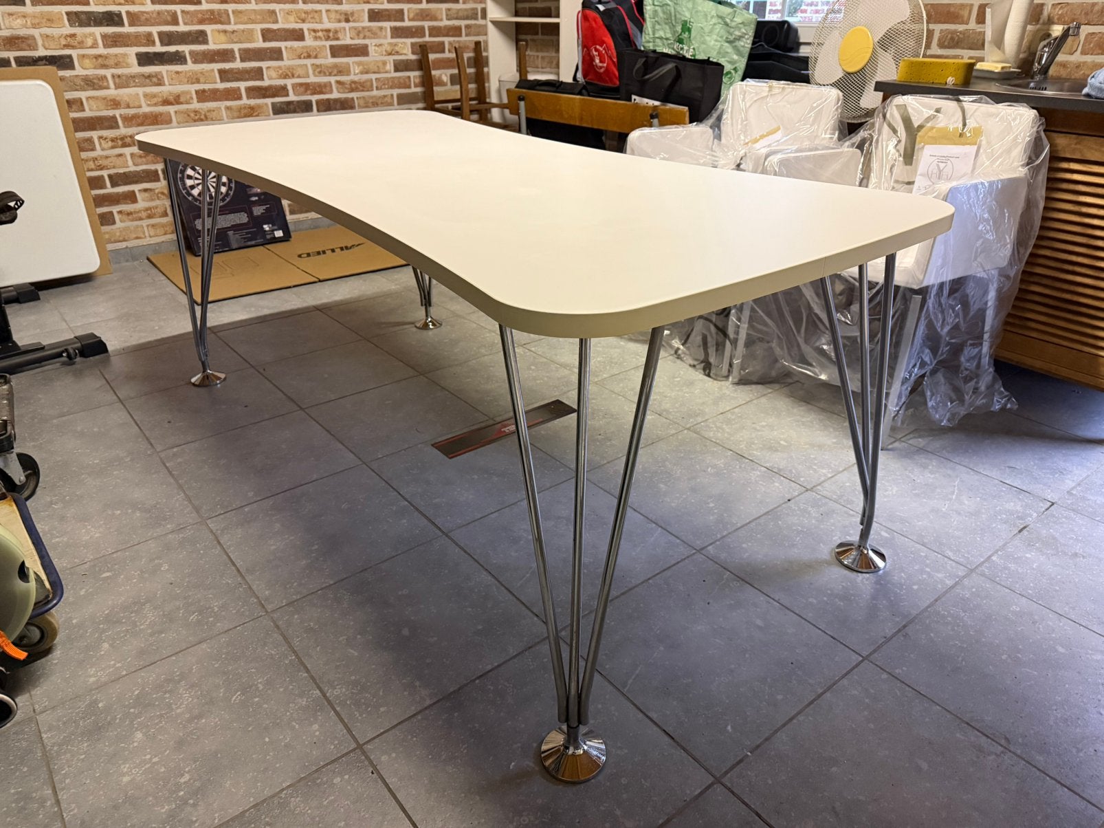 Table Kartell Max (Design Ferruccio Laviani) — Blanc/Chrome, Enlèvement