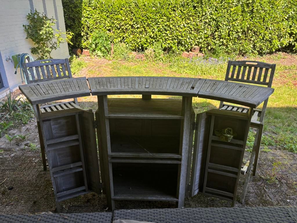 Houten buitenbar, Tuin en Terras, Ophalen, Gebruikt, Hout