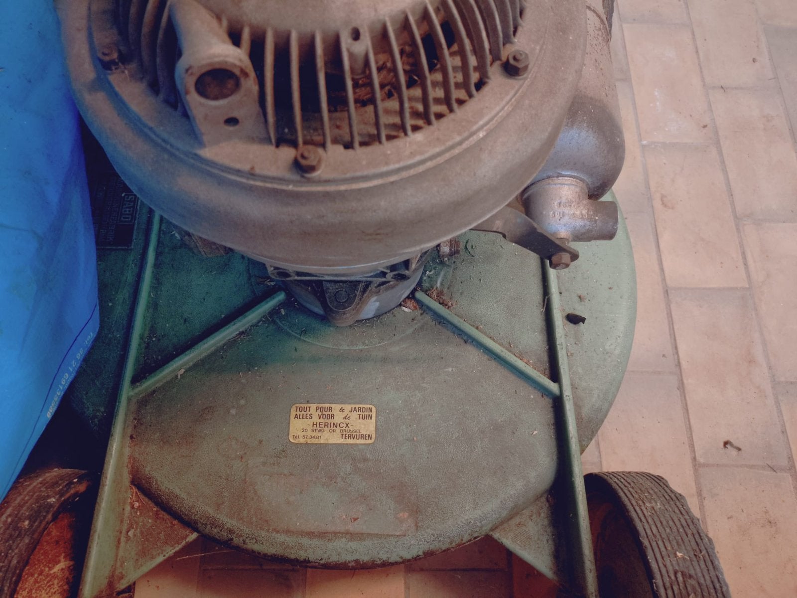 Très ancienne tondeuse à gazon Sabo moteur Fichtel & Sachs, Jardin & Terrasse, Enlèvement, Utilisé