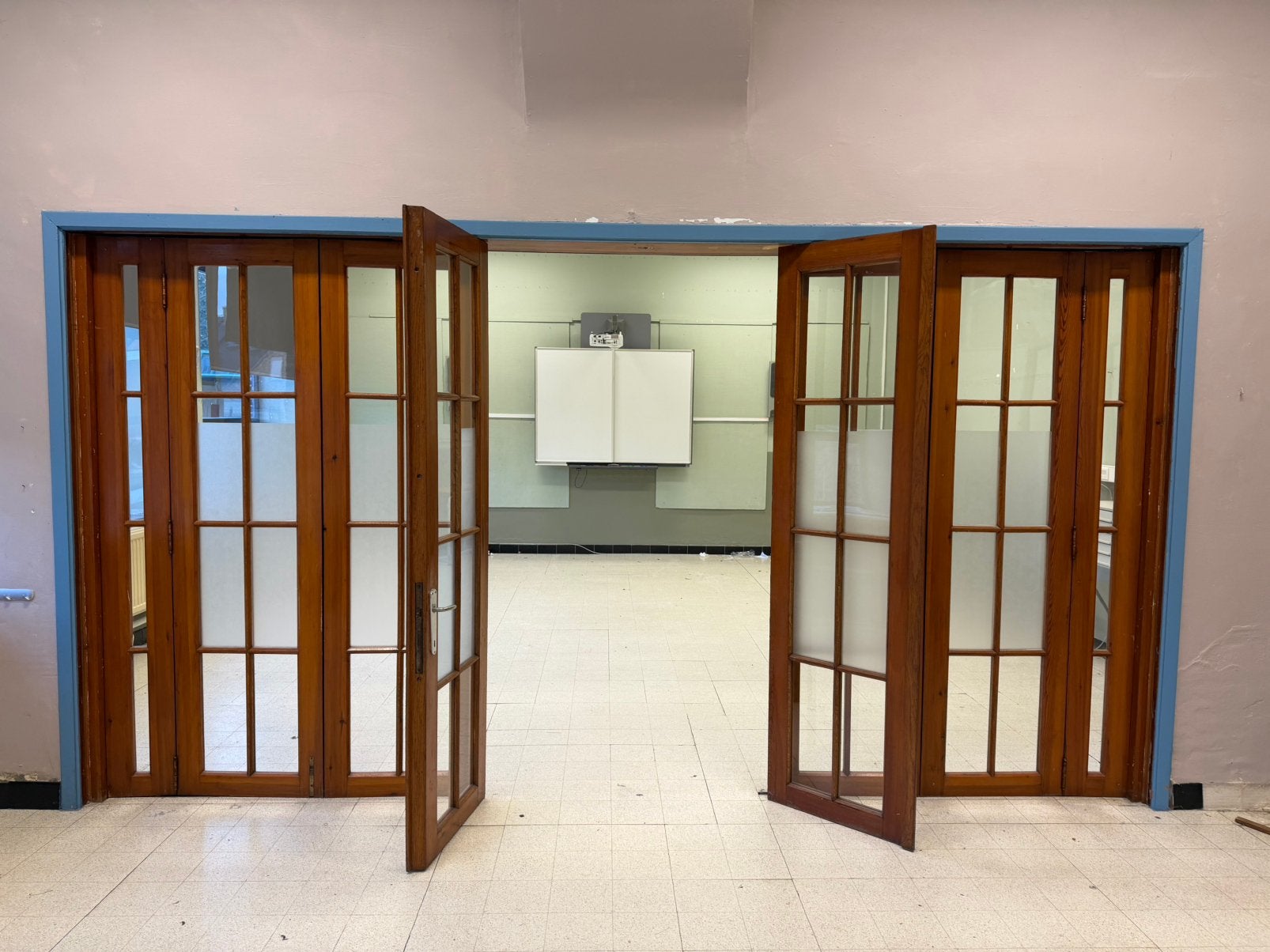 Harmonicadeur / zesslagdeur, Doe-het-zelf en Bouw, Deuren en Vliegenramen, Ophalen, Vouwdeur, Gebruikt, Hout