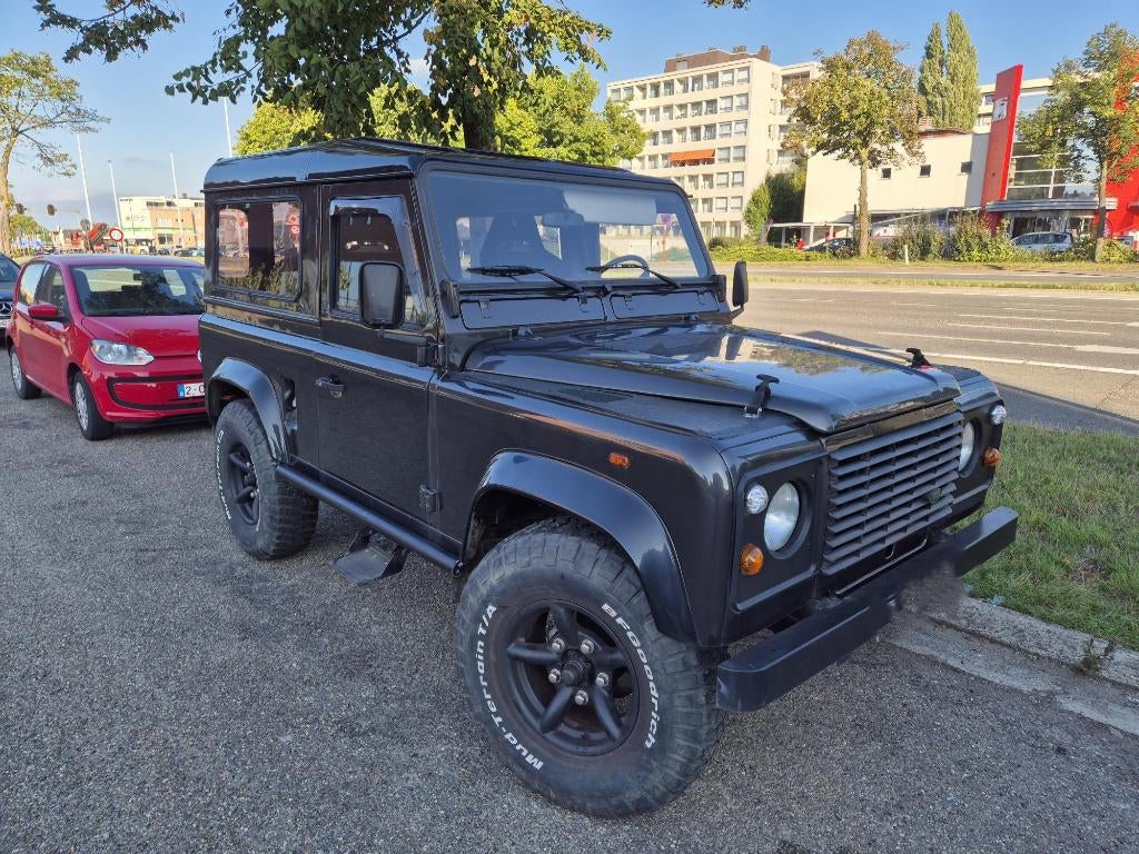 Landrover Defender 90 Diesel Lichte vracht, Auto's, 2500 cc, Stof, Zwart, 4 cilinders