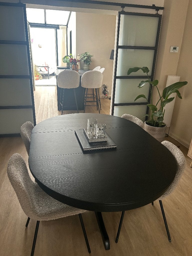 Uitschuifbare eettafel, Neuf, 150 à 200 cm, 50 à 100 cm, Ovale