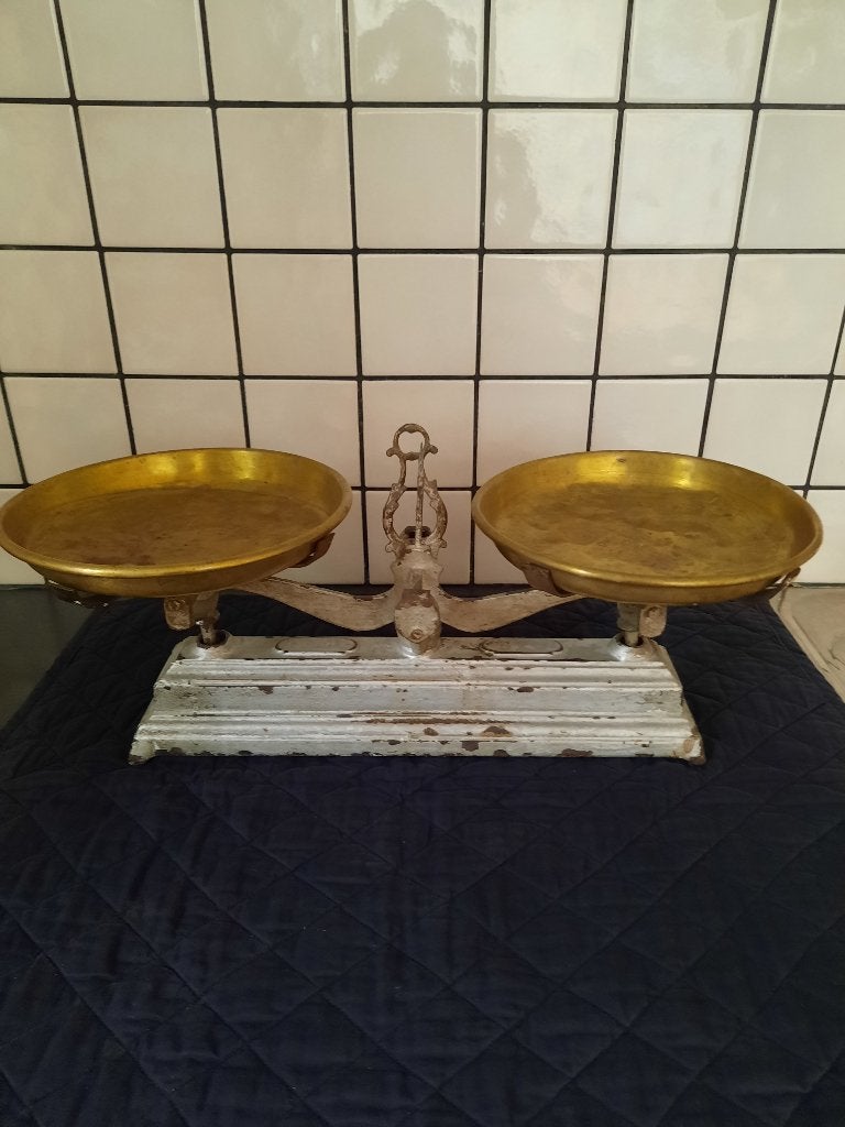 Balance avec poids originaux, Antiquités & Art, Enlèvement ou Envoi, Cuivre