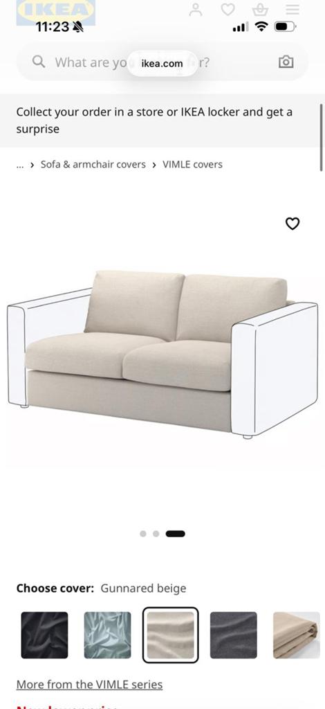 Vimle Ikea Hoes voor chaise longue-element, Hillared beige, Enlèvement, Comme neuf, Beige